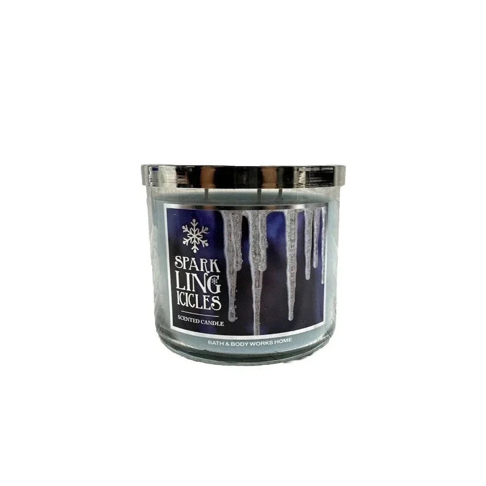 Bath & Body Works Candle Sparkling Icicles 3 Wick 14.5oz‎ - NEW! Vintage V-1